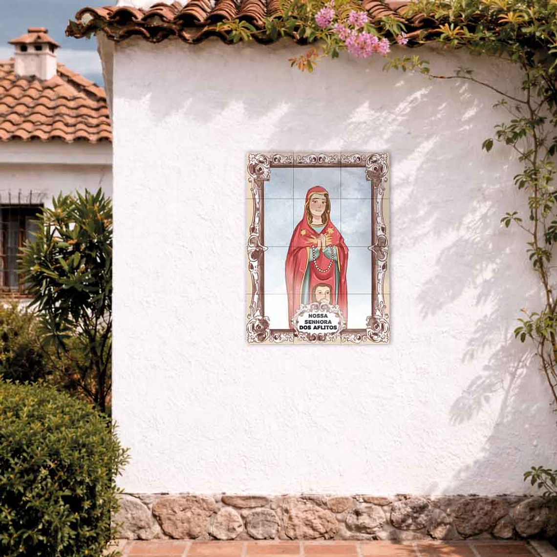 Painel de azulejos de Nossa Senhora dos Aflitos 45 cm x 60 cm 2