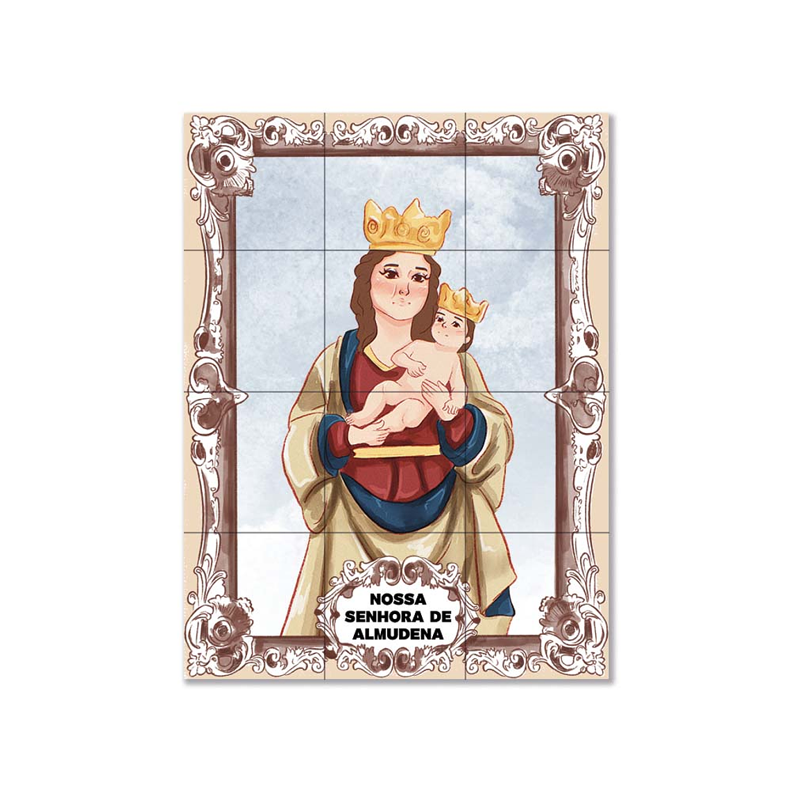 Painel de azulejos de Nossa Senhora de Almudena 45 cm x 60 cm 1