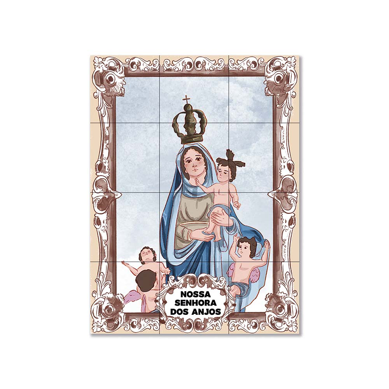 Painel de azulejos de Nossa Senhora dos Anjos 45 cm x 60 cm 1