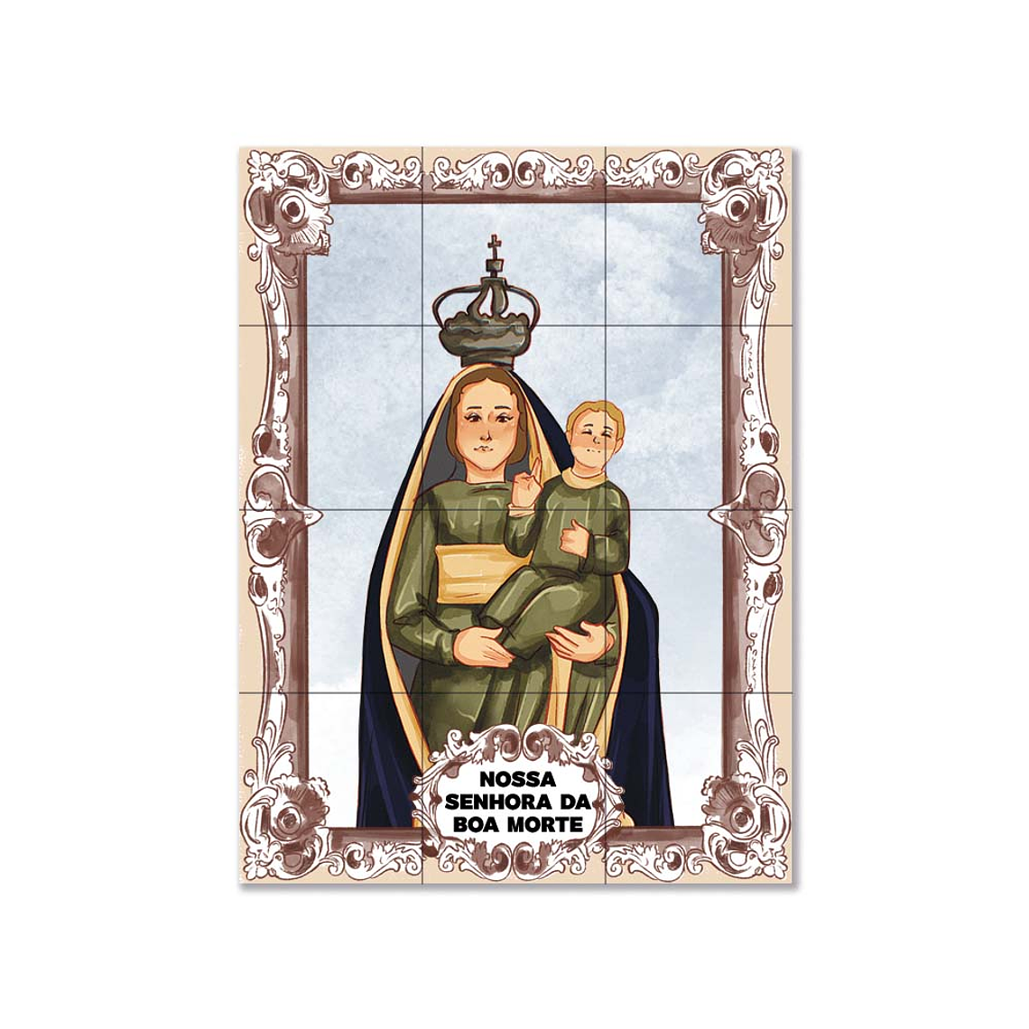 Painel de azulejos de Nossa Senhora da Boa Morte 45 cm x 60 cm 1