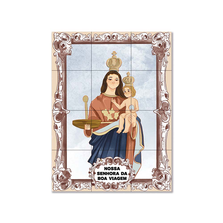 Painel de azulejos de Nossa Senhora da Boa Viagem 45 cm x 60 cm 1