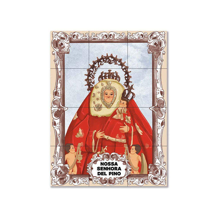 Painel de azulejos de Nossa Senhora del Pino 45 cm x 60 cm 1