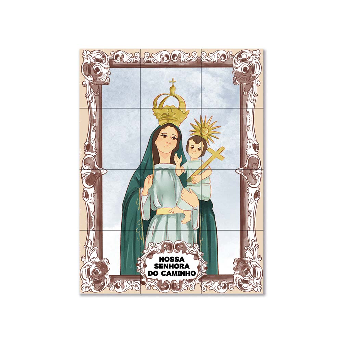 Painel de azulejos de Nossa Senhora do Caminho 45 cm x 60 cm 1