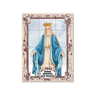 Painel de azulejos de Nossa Senhora das Graças 45 cm x 60 cm