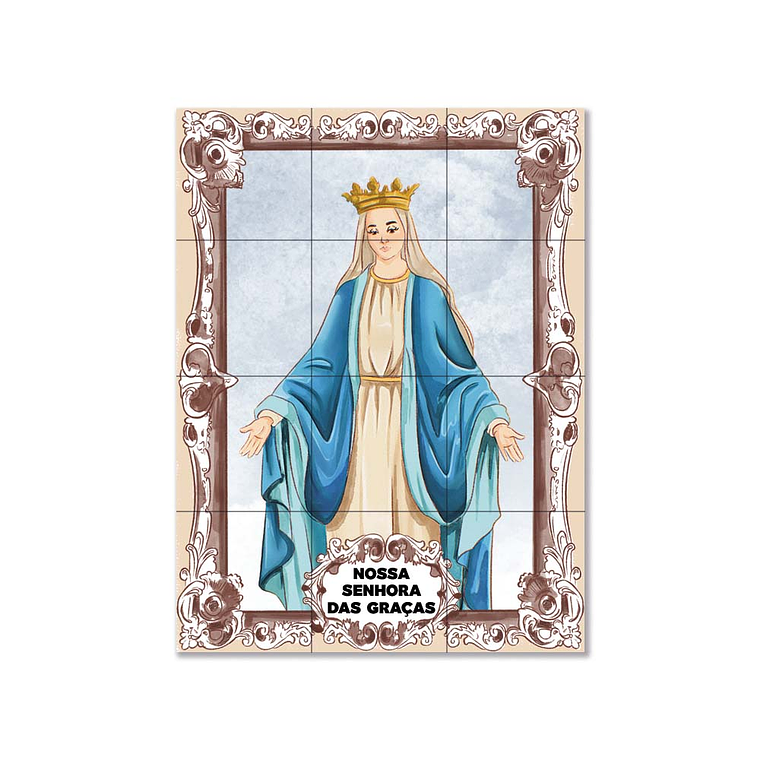 Painel de azulejos de Nossa Senhora das Graças 45 cm x 60 cm 1