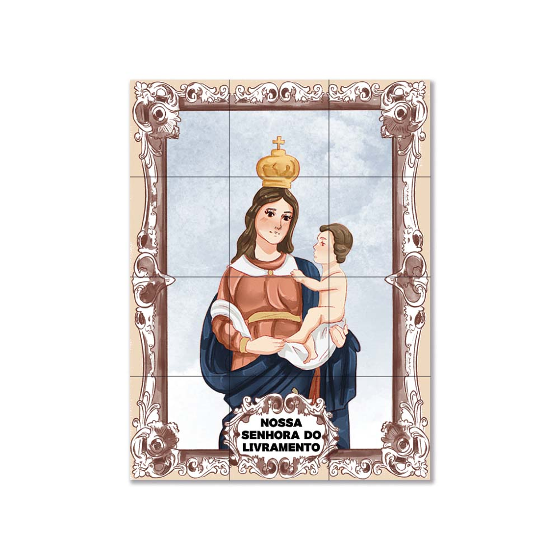Painel de azulejos de Nossa Senhora do Livramento 45 cm x 60 cm 1