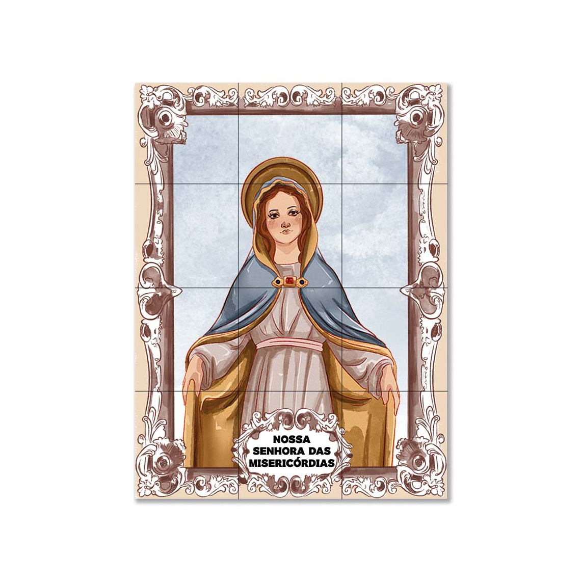 Painel de azulejos de Nossa Senhora das Misericordias 45 cm x 60 cm 1