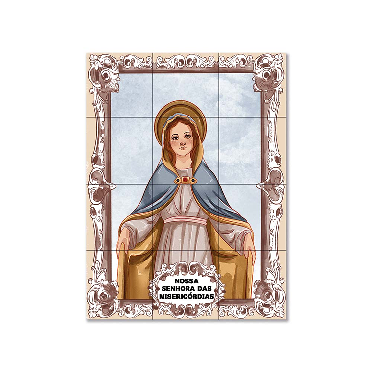 Painel de azulejos de Nossa Senhora das Misericordias 45 cm x 60 cm 1