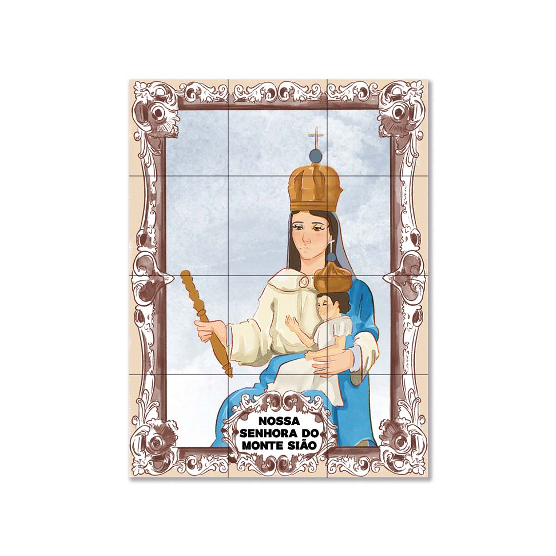 Painel de azulejos de Nossa Senhora do Monte Sião 45 cm x 60 cm 1