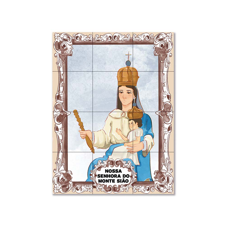 Painel de azulejos de Nossa Senhora do Monte Sião 45 cm x 60 cm 1