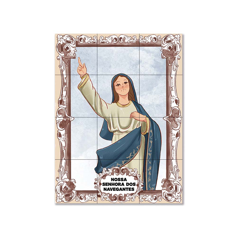Painel de azulejos de Nossa Senhora dos Navegantes 45 cm x 60 cm 1