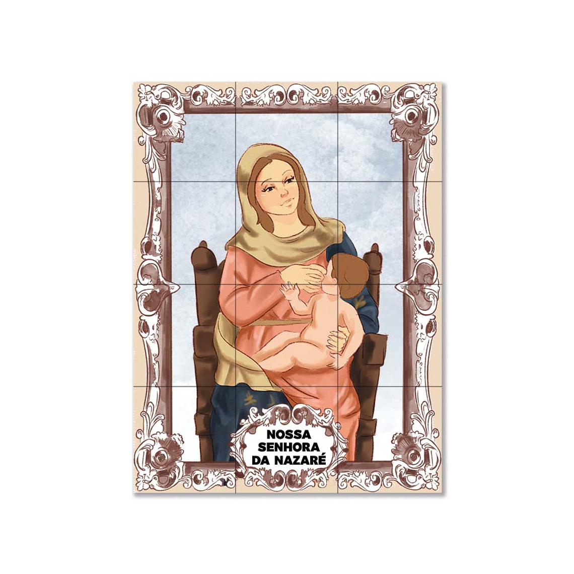 Painel de azulejos de Nossa Senhora da Nazaré 45 cm x 60 cm 1