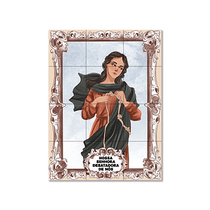 Painel de azulejos de Nossa Senhora Desatadora de Nós 45 cm x 60 cm