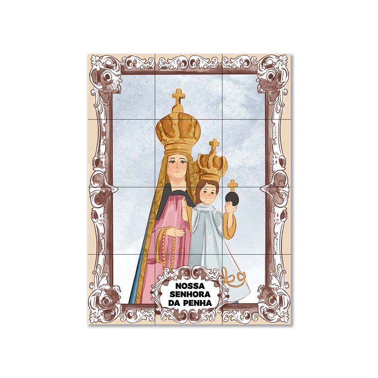 Painel de azulejos de Nossa Senhora da Penha 45 cm x 60 cm 1