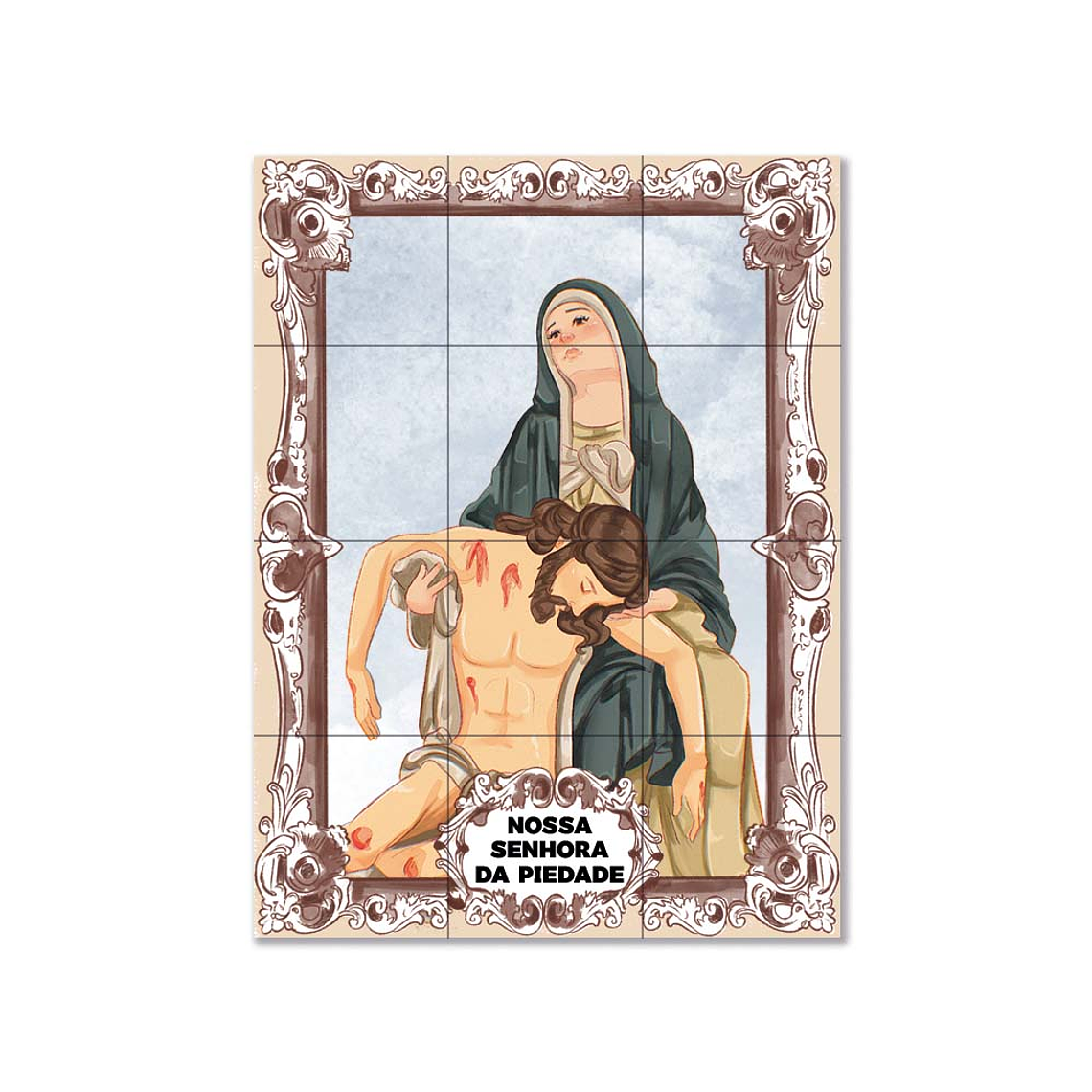 Painel de azulejos de Nossa Senhora da Piedade 45 cm x 60 cm 1