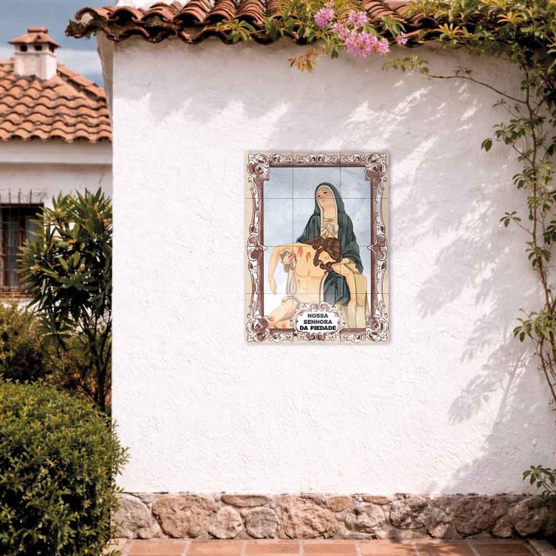 Painel de azulejos de Nossa Senhora da Piedade 45 cm x 60 cm 2