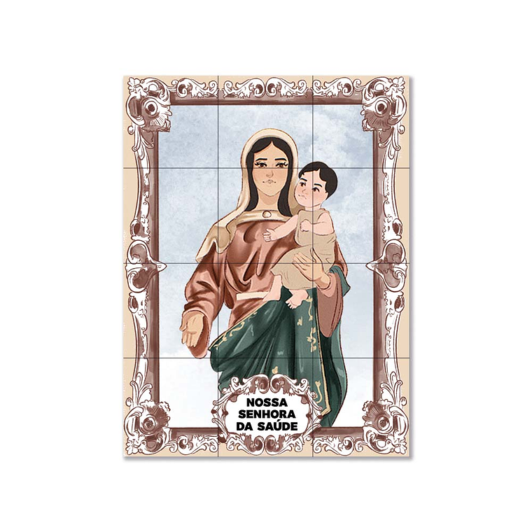 Painel de azulejos de Nossa Senhora da Saúde 45 cm x 60 cm 1