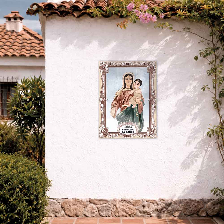 Painel de azulejos de Nossa Senhora da Saúde 45 cm x 60 cm 2