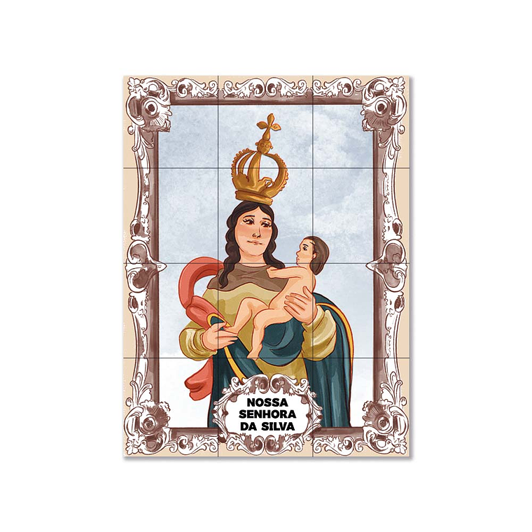 Painel de azulejos de Nossa Senhora da Silva 45 cm x 60 cm 1