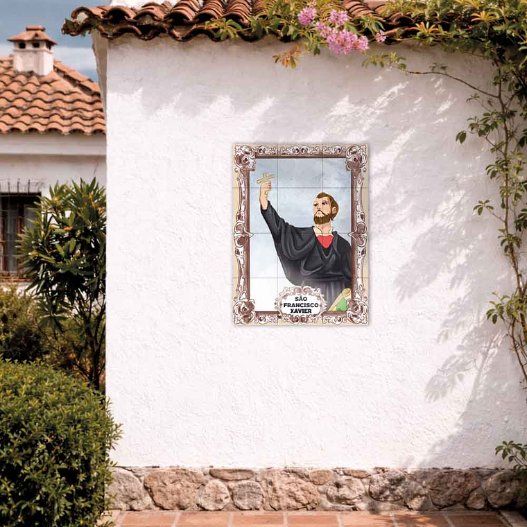 Painel de azulejos de São Francisco Xavier 45 cm x 60 cm 2