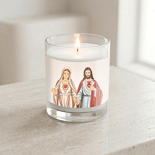 Bougie du Sacré-Cœur de Marie et de Jésus