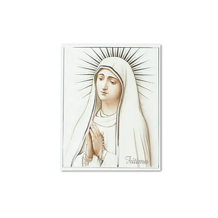 Plaque en bilaminé d'argent de Notre-Dame de Fátima