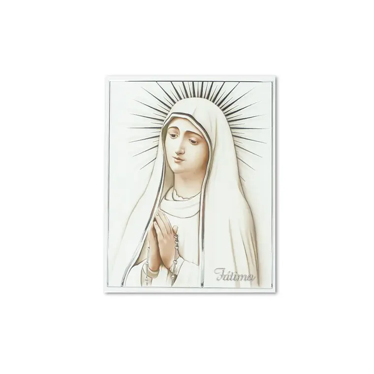 Plaque en bilaminé d'argent de Notre-Dame de Fátima 1
