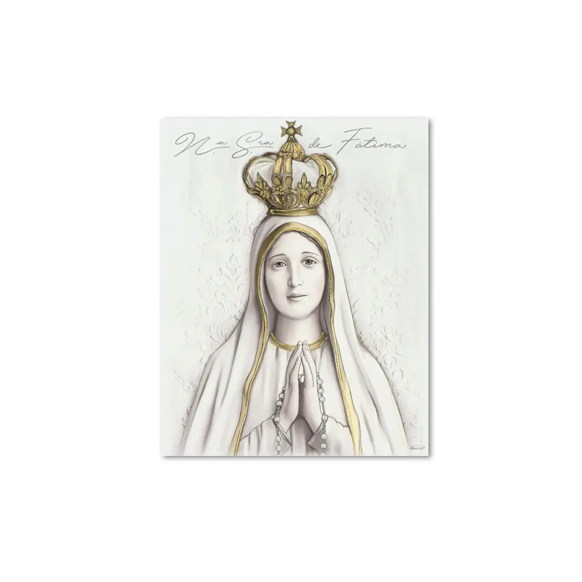 Placa de bilaminado de plata de Nuestra Señora de Fátima 1