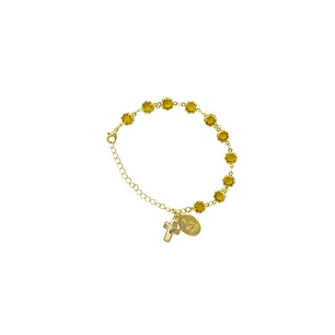 Colored golden Fátima bracelet