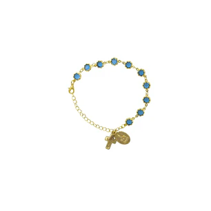 Colored golden Fátima bracelet