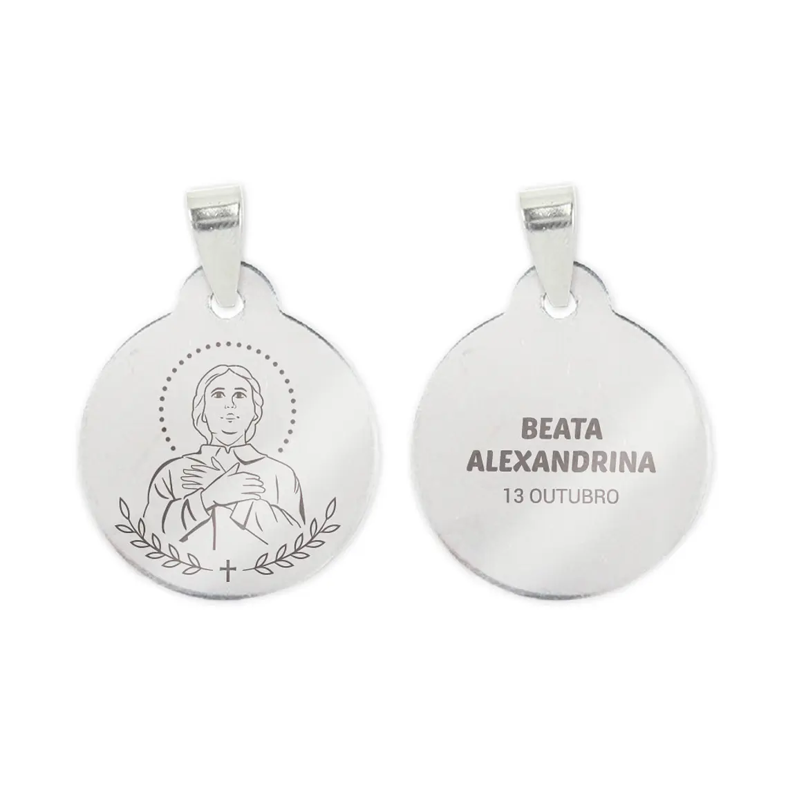 Fio e medalha de Beata Alexandrina em aço inoxidável 2