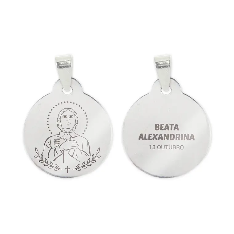 Fio e medalha de Beata Alexandrina em aço inoxidável 2