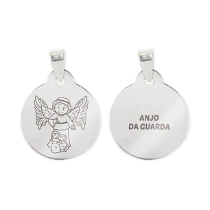 Fio e medalha do Anjo da Guarda em aço inoxidável