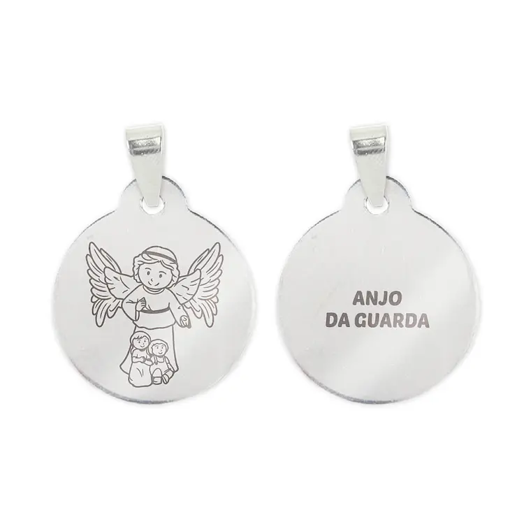 Fio e medalha do Anjo da Guarda em aço inoxidável 2