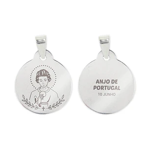 Fio e medalha do Anjo de Portugal em aço inoxidável