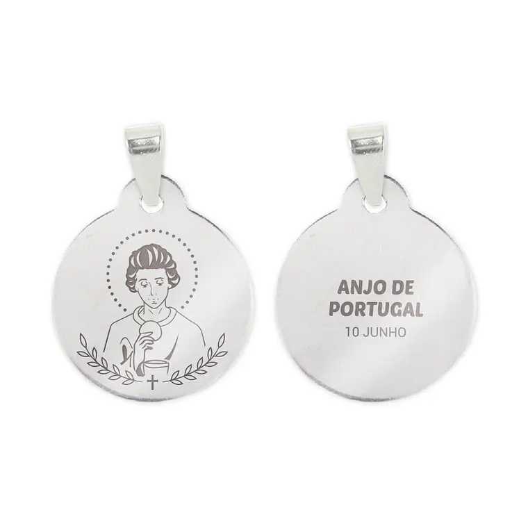 Fio e medalha do Anjo de Portugal em aço inoxidável 2