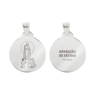 Collana e medaglia dell'Apparizione di Fátima in acciaio inossidabile