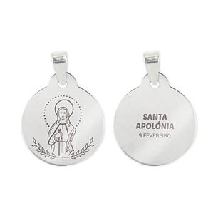 Collar y medalla de Santa Apolonia en acero inoxidable