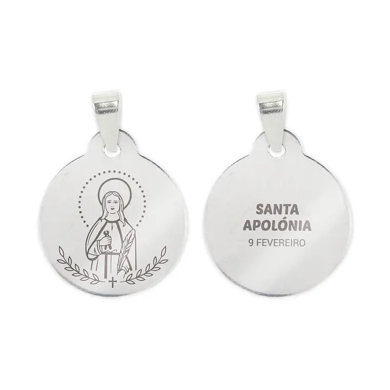 Fio e medalha de Santa Apolónia em aço inoxidável 2