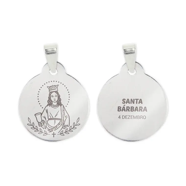 Collier et médaille de Sainte-Barbe en acier inoxydable 2