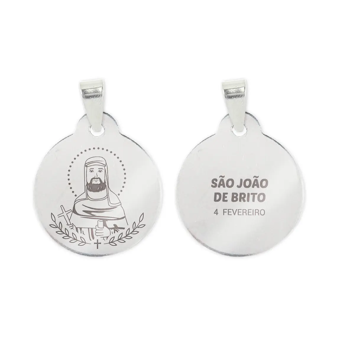 Fio e medalha de São João de Brito em aço inoxidável 2