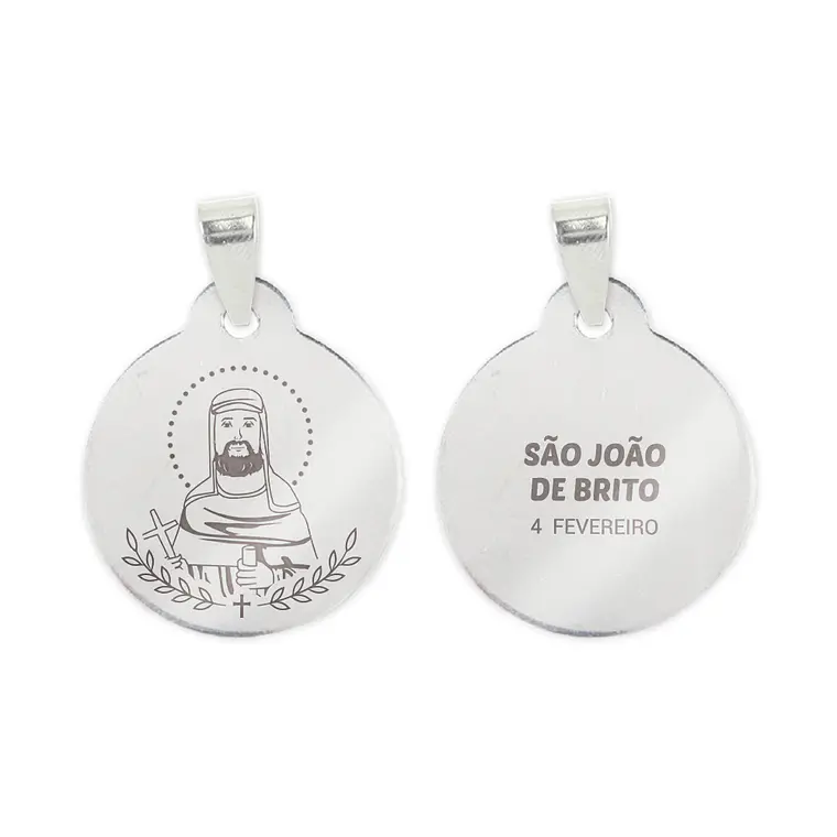Fio e medalha de São João de Brito em aço inoxidável 2