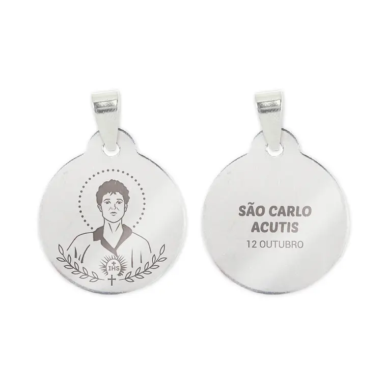 Fio e medalha de Carlo Acutis em aço inoxidável 2