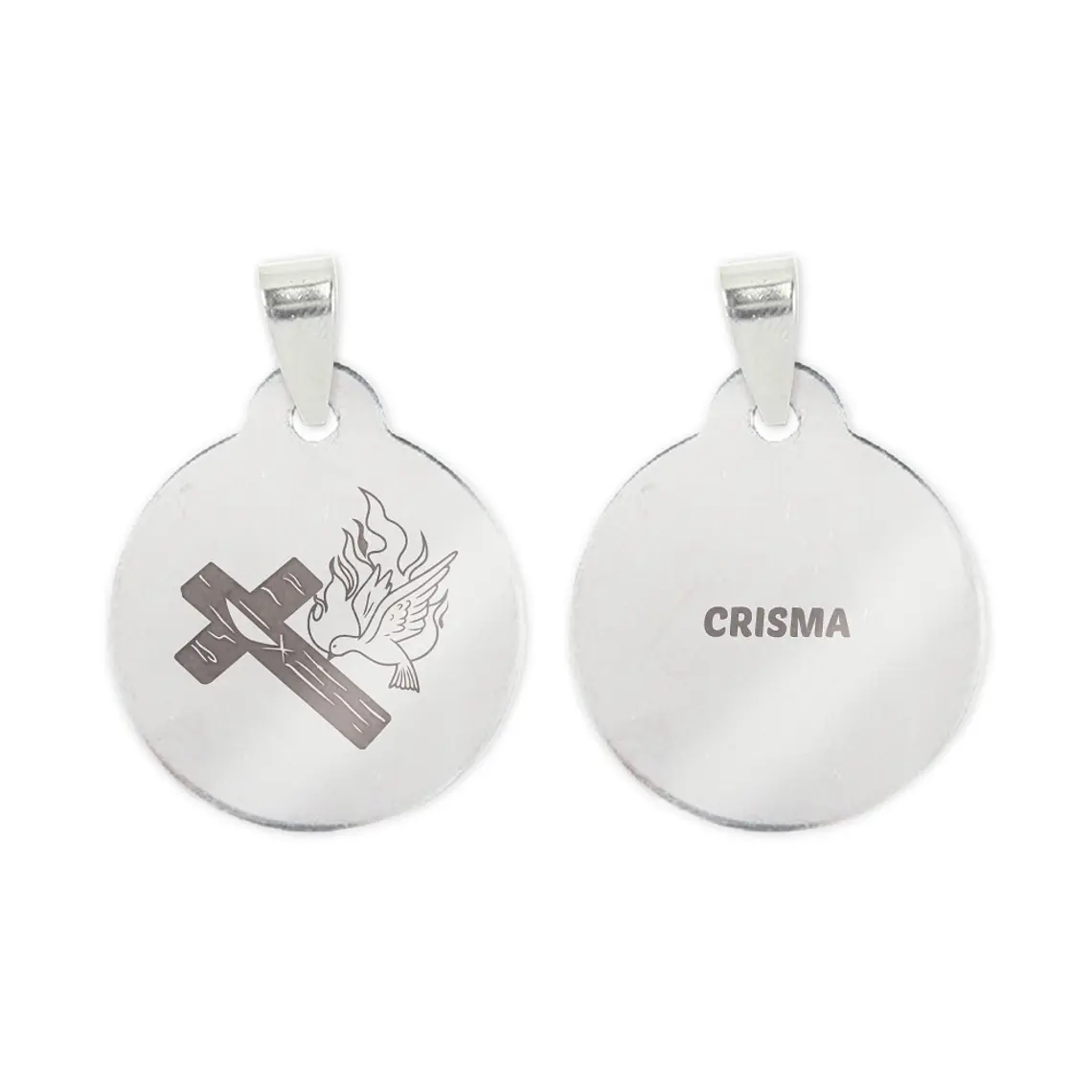 Collana e medaglia del Sacramento della Cresima in acciaio inossidabile 2