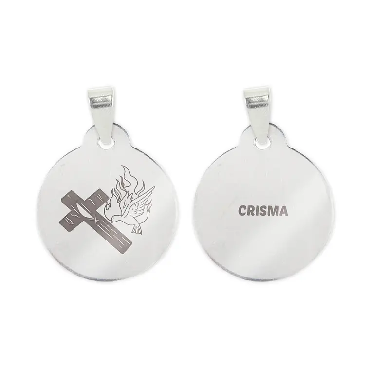 Collana e medaglia del Sacramento della Cresima in acciaio inossidabile 2