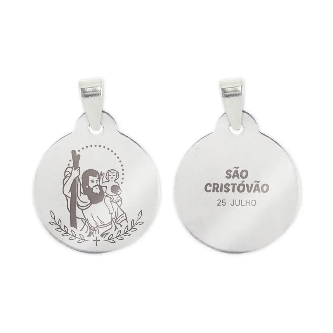 Collar y medalla de San Cristóbal en acero inoxidable 2