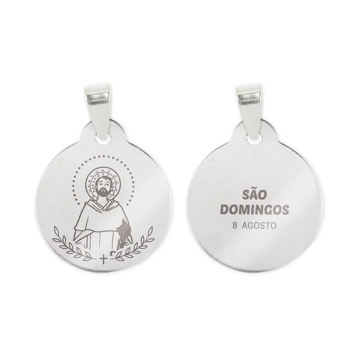 Collier et médaille de Saint Domenique en acier inoxydable 2