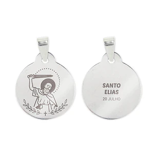 Collier et médaille de Sainte Élie en acier inoxydable