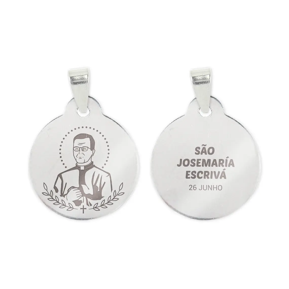 Saint Josemaría Escrivá necklace in stainless steel 2