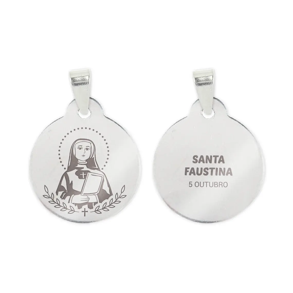 Saint Faustina necklace in stainless steel 2